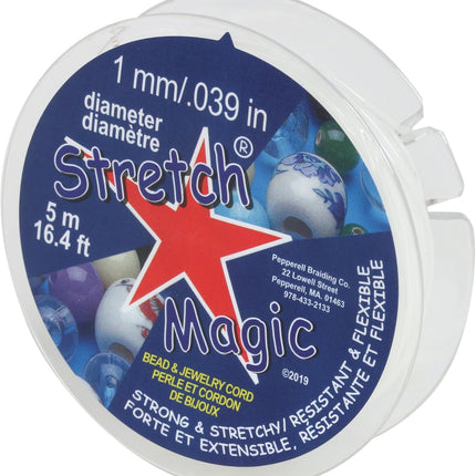 Stretch Magic Elastic Beading Cord – Clear, 1mm Diameter, 5m – Easy to Knot, Strong, and Stretchy for Jewelry Making and Beading