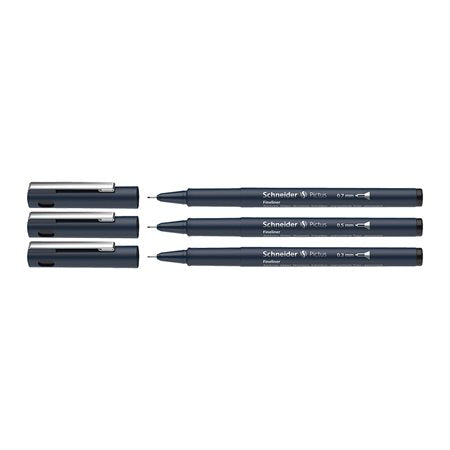 Pqt 3 marqueurs Pictus Schneider encre noire