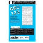 Lettrage Stick On(Mc) Chiffres Et Lettres Majuscules Helvetica De 0,25 Po, Blanc