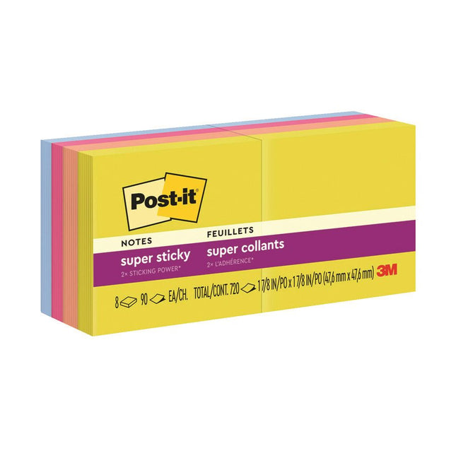 Feuillets super collants Post-it® - collection joie estivale 1-7/8x1-7/8''