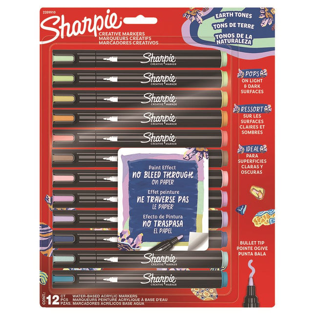 Marqueurs créatifs paquet de 12 tons de terre, pointe ogive