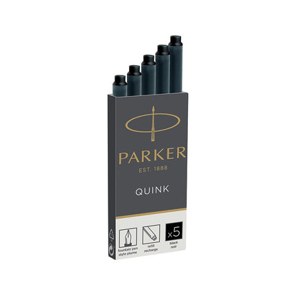 Pqt 5 tubes encre noir Quink Parker