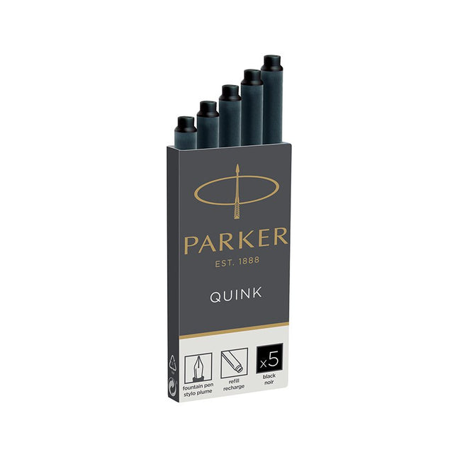 Pqt 5 tubes encre noir Quink Parker