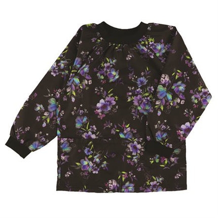 Tablier de bricolage - Motif floral bleu et violet - 6/8 ans