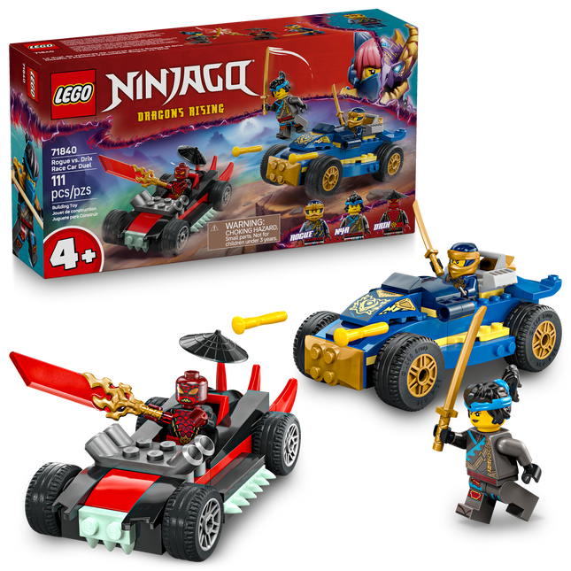 Lego Ninjago 71840 Le duel de voitures de course entre Rogue et Drix