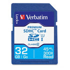 premium sdhc® class 10 card from verbatim®, 32 GB