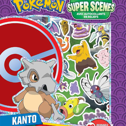 Pokémon Kanto - Super scènes avec autocollants en relief