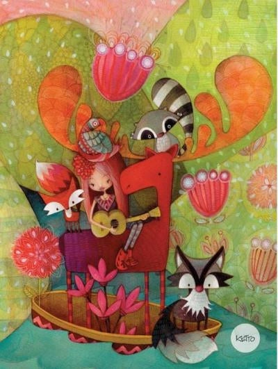 Journal spiral Ketto 7"X9.5" - Animaux dans la forêt