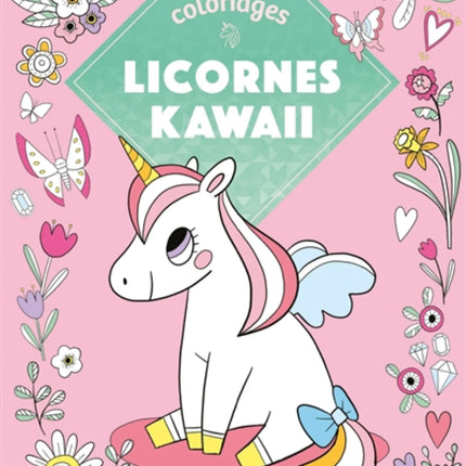 Coloriages licornes kawaii