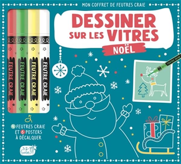 Noël - Dessiner sur les vitres - Mon coffret de feutres craie N.E.