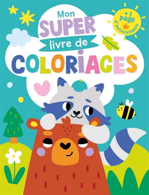 Mon super livre de coloriage +1 page autocollant