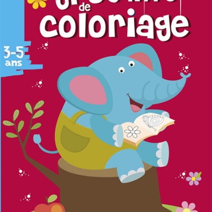 Mon gros livre de coloriage : 3-5 ans Éléphants