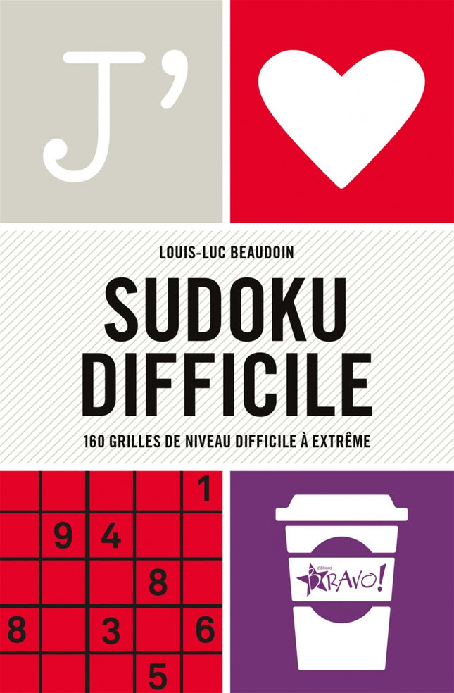 J'aime - Sudoku difficile : 160 grilles de niveau difficile à extrême