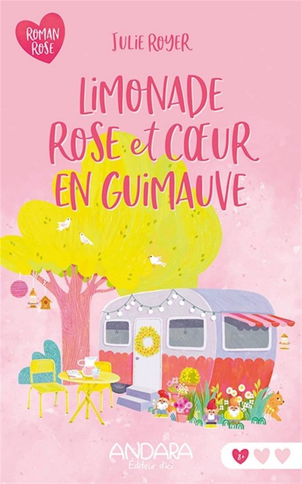 Limonade rose et coeur en guimauve