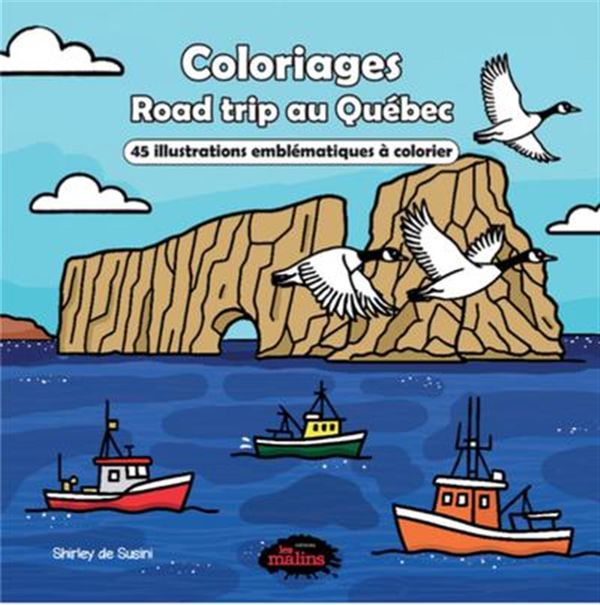 Coloring Book - Quebec Road Trip - 45 Iconic Illustrations to Color