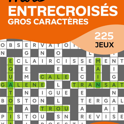 Mots entrecroisés -gros caractères-225 jeux