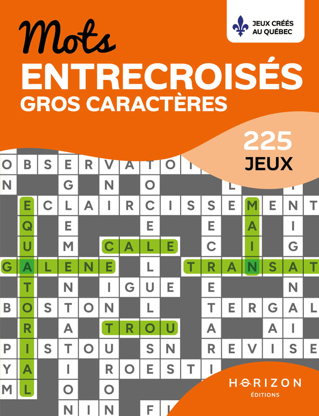 Mots entrecroisés -gros caractères-225 jeux