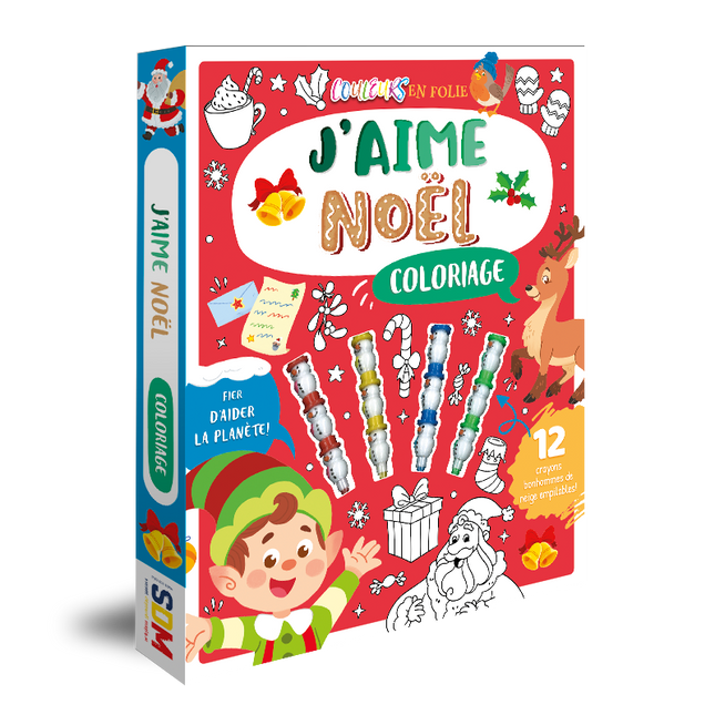 I Love Christmas – Coloring Set with 12 Stackable Crayons