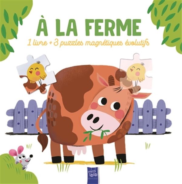 À la ferme - 1 livre + 3 puzzles magnétiques évolutifs