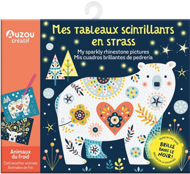 Mes tableaux scintillants en strass : animaux du froid