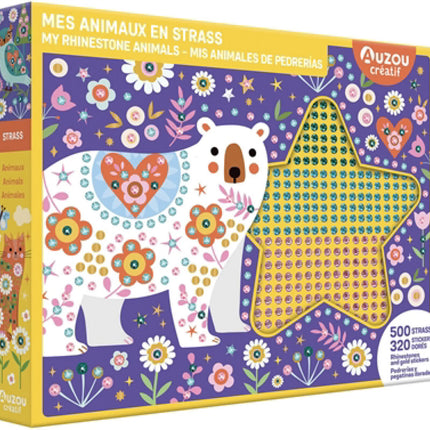 Mes animaux en strass : 500 strass, 320 stickers dorés