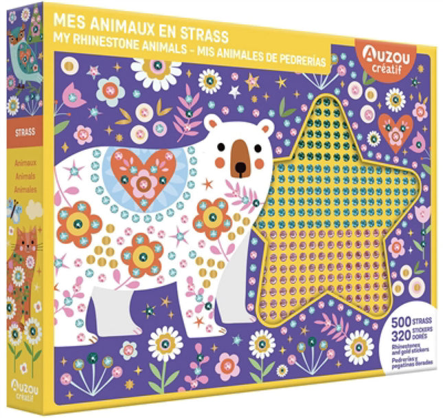 Mes animaux en strass : 500 strass, 320 stickers dorés