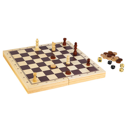 3 en 1 Échecs - Dames - Backgammon