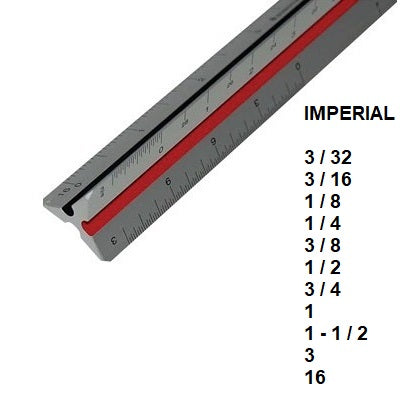Règle Triangulaire De 12 Po, Div 31 (Architecte)