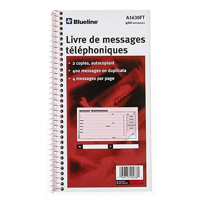Message Book-11X5-11 / 16 Ncr 400 Messages, French Duplicate