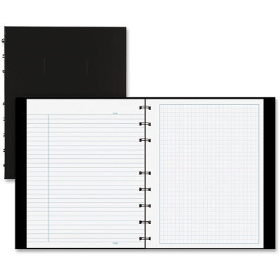 Blueline Notepro Gridded Notebook, 9-1/4 x 7-1/4 in., 192 Pages, Black