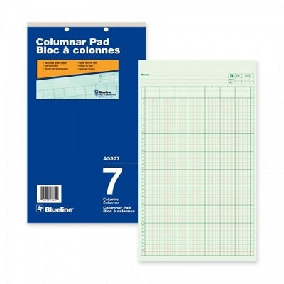 Blueline A5300 Livre À Colonnes 8-1/4X14" 7 Colonnes