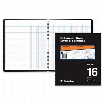 Blueline A767 Livre À Colonnes 12 X 10 Po 16 Colonnes