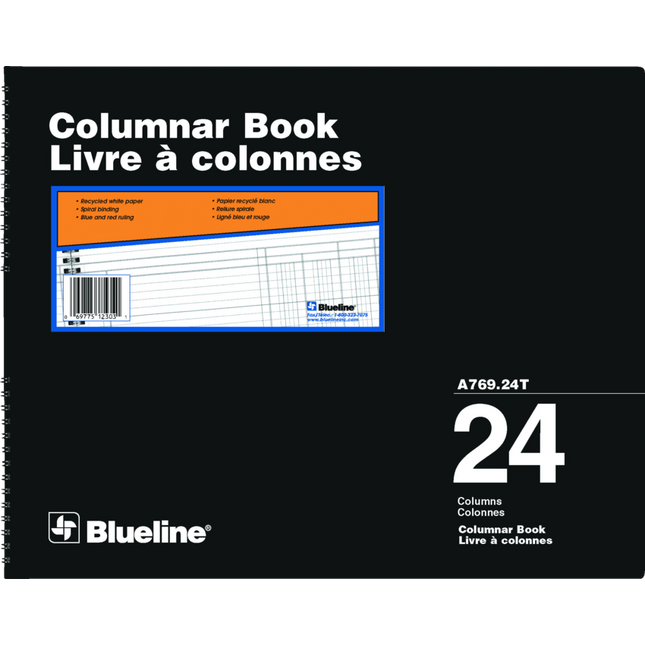 Blueline A769 Livre À Colonnes 12 X 14-15/16 Po 24 Colonnes