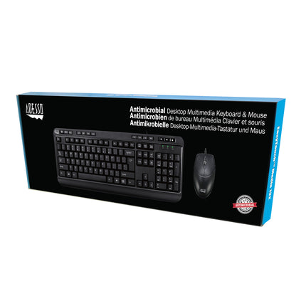 Adesso wired antimicrobial desktop keyboard and mouse