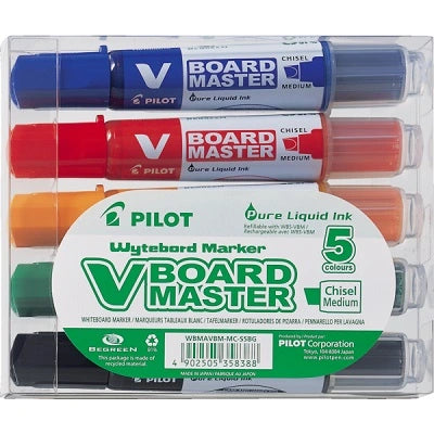 Marker-Dry Erase, V Board Master, Chisel Assorted 5/Pk