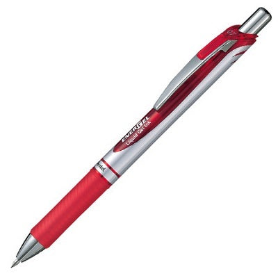 Stylo Gel À Bille Roulante Rétractable Energel, 0,7 Mm, Rouge