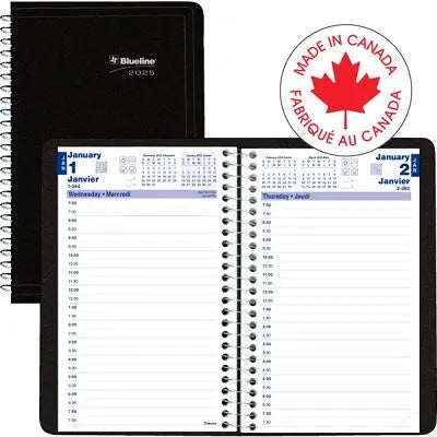 Planner-Daily, Wire 8X5 Black, Bilingual 2026