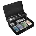 Deluxe Cash Drawer with Tiered Tray, Gray 