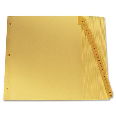 Jeu De 25 Intercalaires À Onglets Préimprimés De A À Z, 11 X 8,5 Po, Chamois