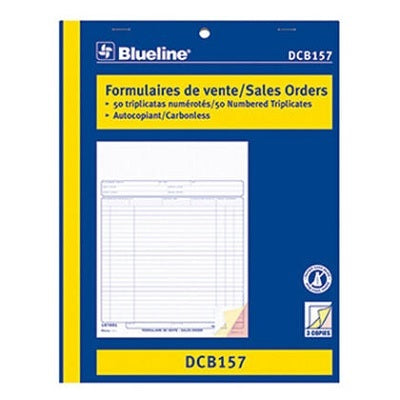 Blueline Formulaires De Vente Sans Carbone 3 Parties 8-1/2X11 Po Bilingue