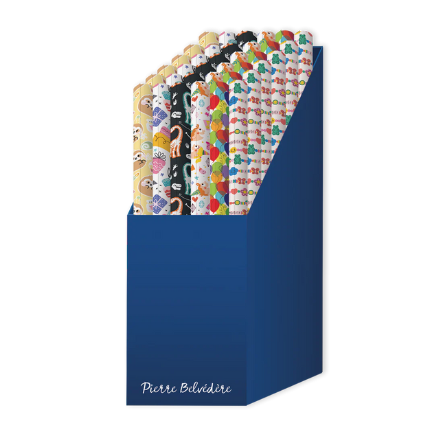 Rouleau de papier d'emballage Pierre Belvedere assorties 15' x 2.5'