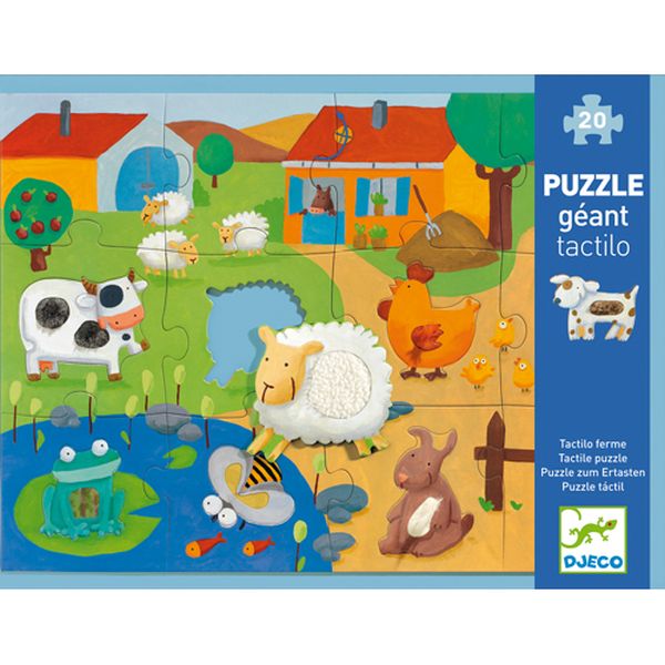 Giant puzzle / Tactile farm / 12 + 8 pcs