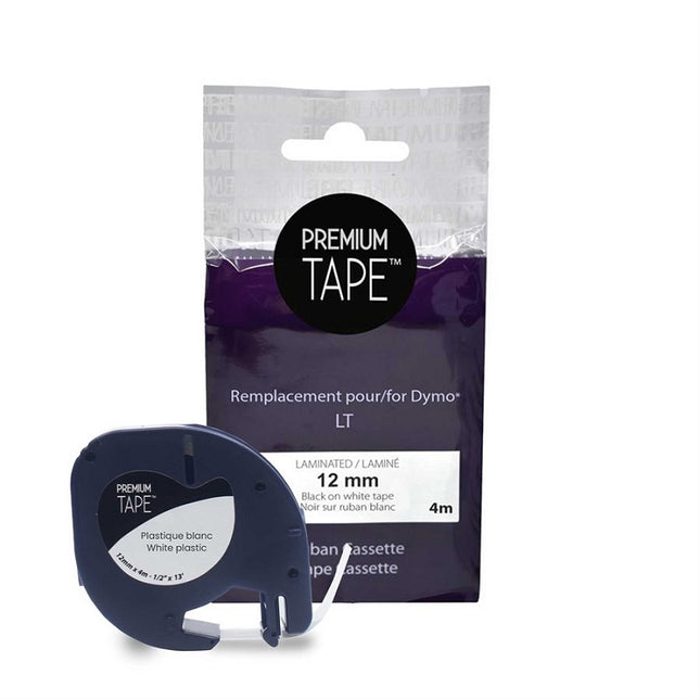Tape-Dymo 91331 Compatible Plastic 12Mm, Black On White