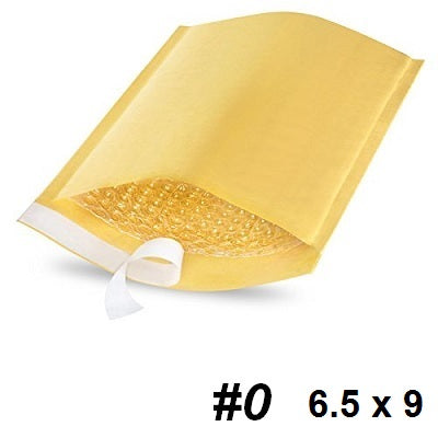 Pack of 10 no. 0 kraft bubble envelopes