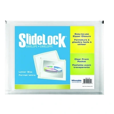Enveloppe En Poly De Format Lettre Avec Fermeture À Glissière, Expansion De 1,25 Po, Transparent