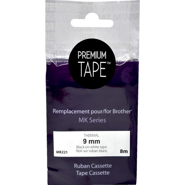 Tape-P-Touch M Series Compatible, 9Mm Black On White