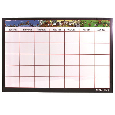 Calendrier À Effaçage À Sec De Motherword, Non Daté, 17 X 11 Po, Bilingue