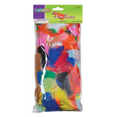 Feathers-Decorative Plumage Bright Hues Assorted 28Gm