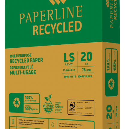 Paperline 8.5x11 100% Recycled Paper Pack
