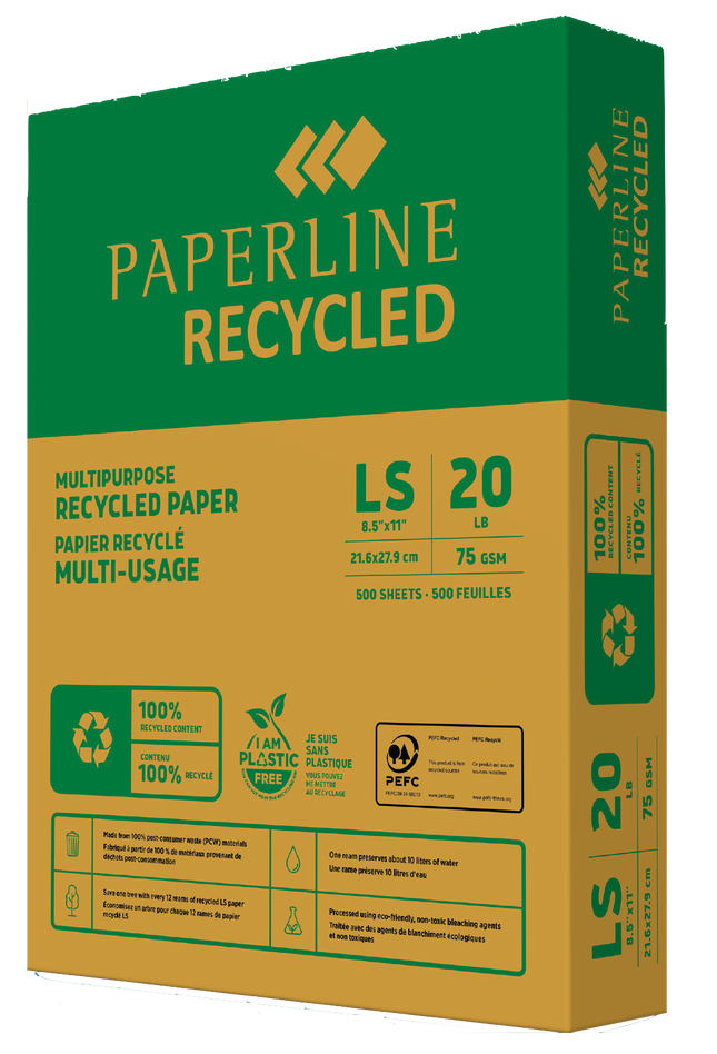 Paquet de papier Paperline 8.5x11 recyclé à 100%